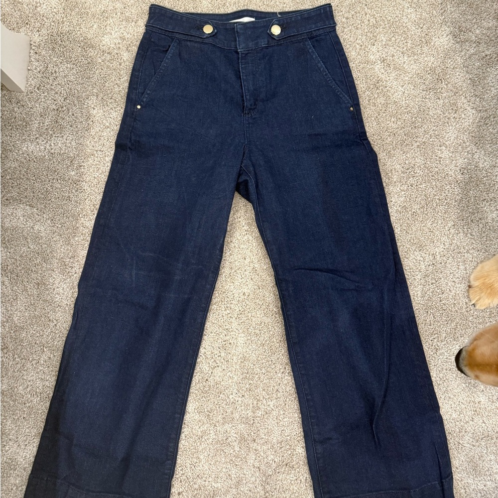 LOFT Blue Flare Wide Leg Jeans High-Rise